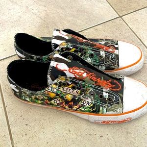 EUC womens size 9 Ed Hardy, no laces, casual walking shoe